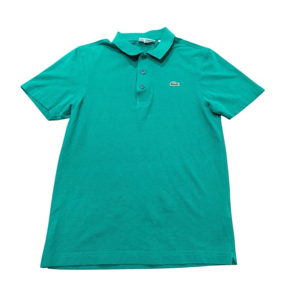 LACOSTE Slim Fit Polo Shirt Emerald Green 100% Cotton Size US Small - Picture 1 of 9